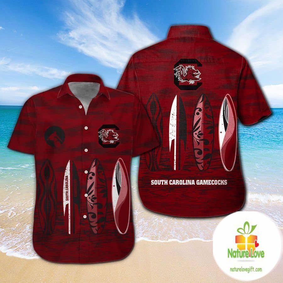 South Carolina Gamecocks Hawaiian Shirt Tropical Short Sleeve Button Up
