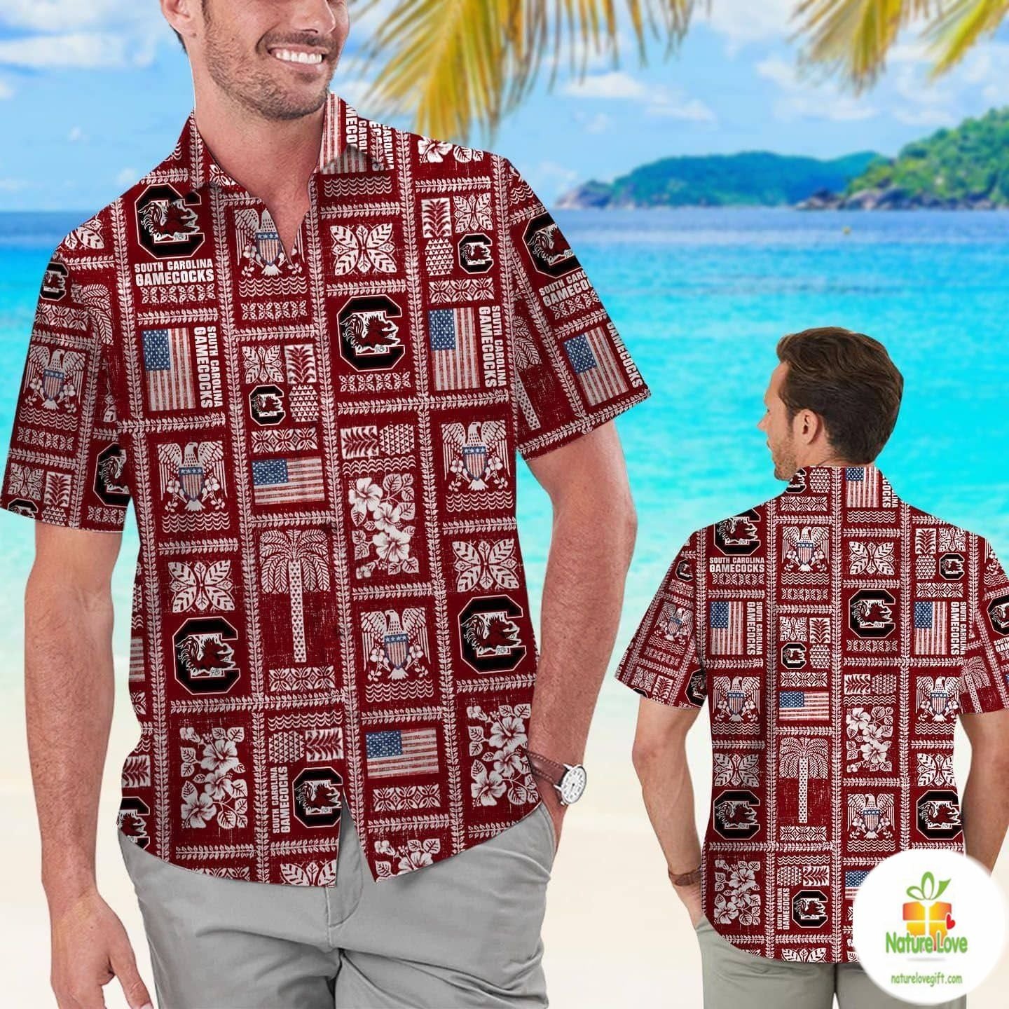 South Carolina Gamecocks Hawaiian Shirt Summer Aloha Tropical Fan Gear