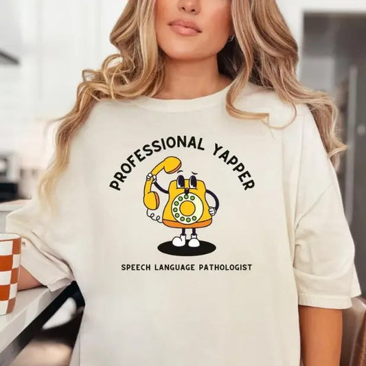 Speech Therapy Shirt Speech Therapist TShirt Aesthetic Speech Language Pathologist SLP Tee Cute SPLA Top for Work Funny Casual Cotton