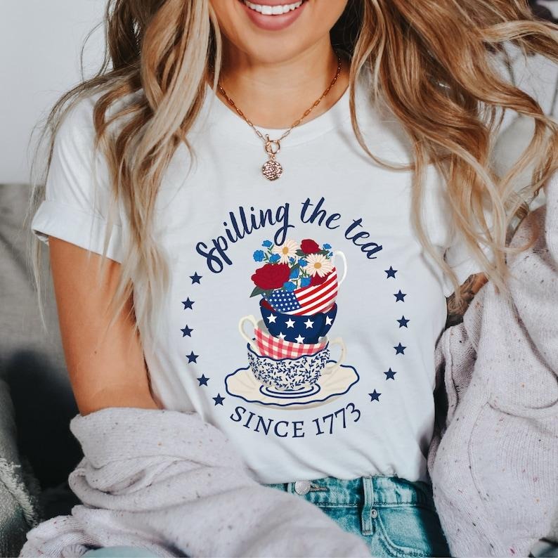 Spilling the Tea since 1773 T Shirt Hoodie Sweater| 4th of July Shirt, July 4th shirt, Independence Day , America Shirt,...