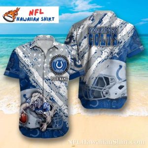 Splash Ink Helmet Design - Personalized Indianapolis Colts Hawaiian Shirt