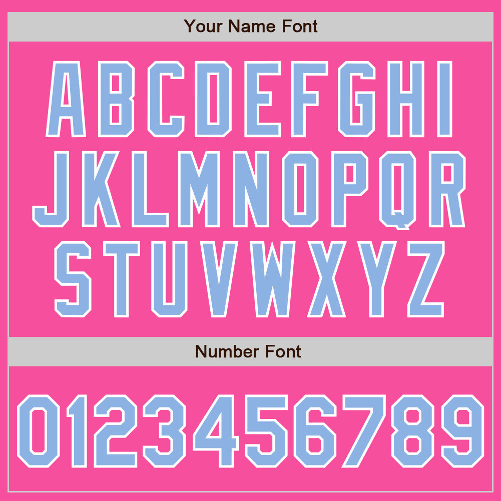 Custom Pink Light Blue-White Authentic Split Fashion Baseball Jersey