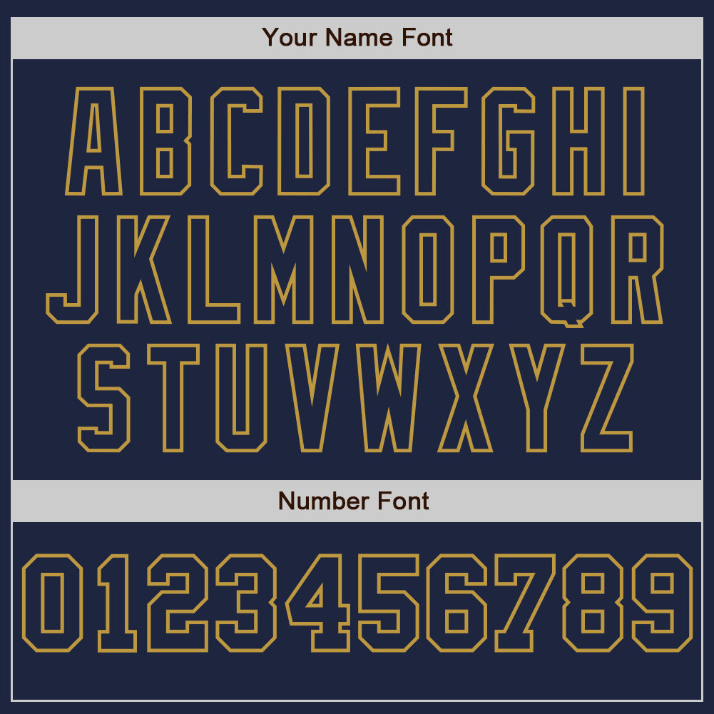 Custom Navy White-Old Gold Pinstripe Authentic Split Fashion Baseball Jersey