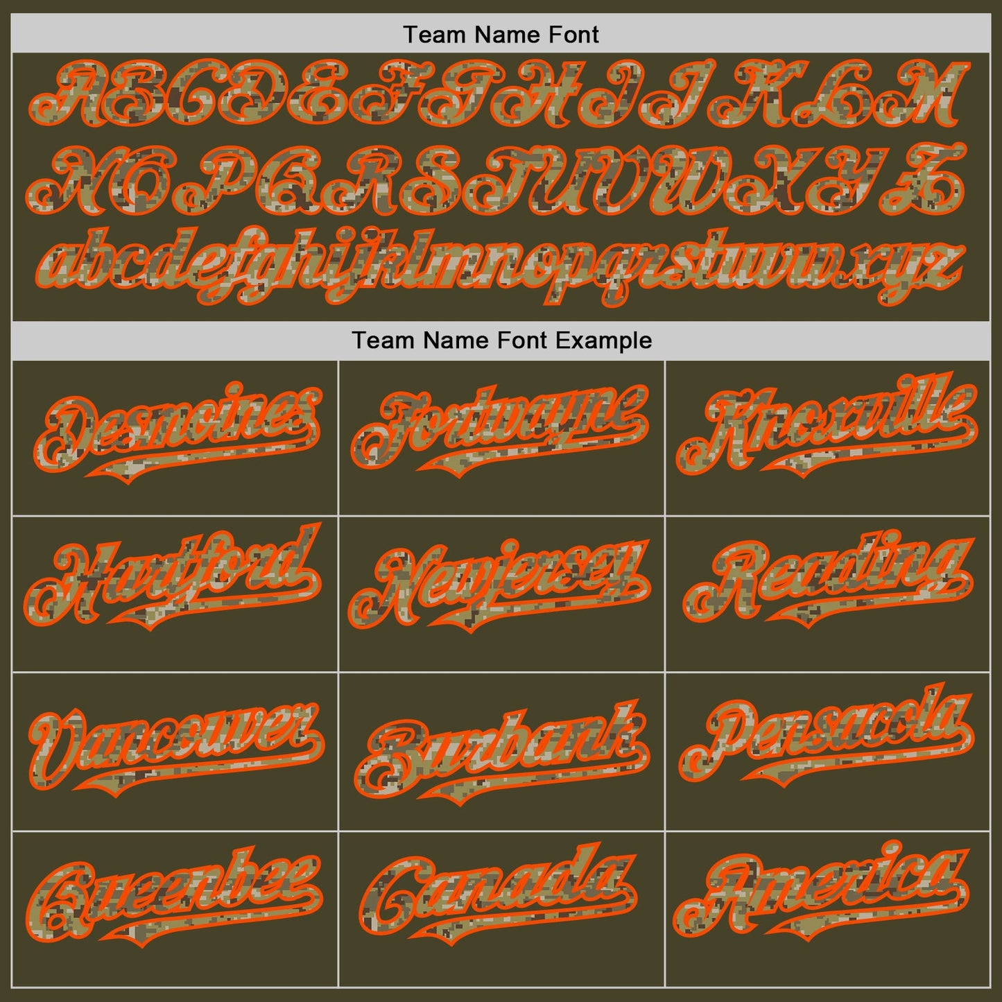 Custom Olive Camo-Orange Pinstripe Authentic Split Fashion Salute To Service Baseball Jersey