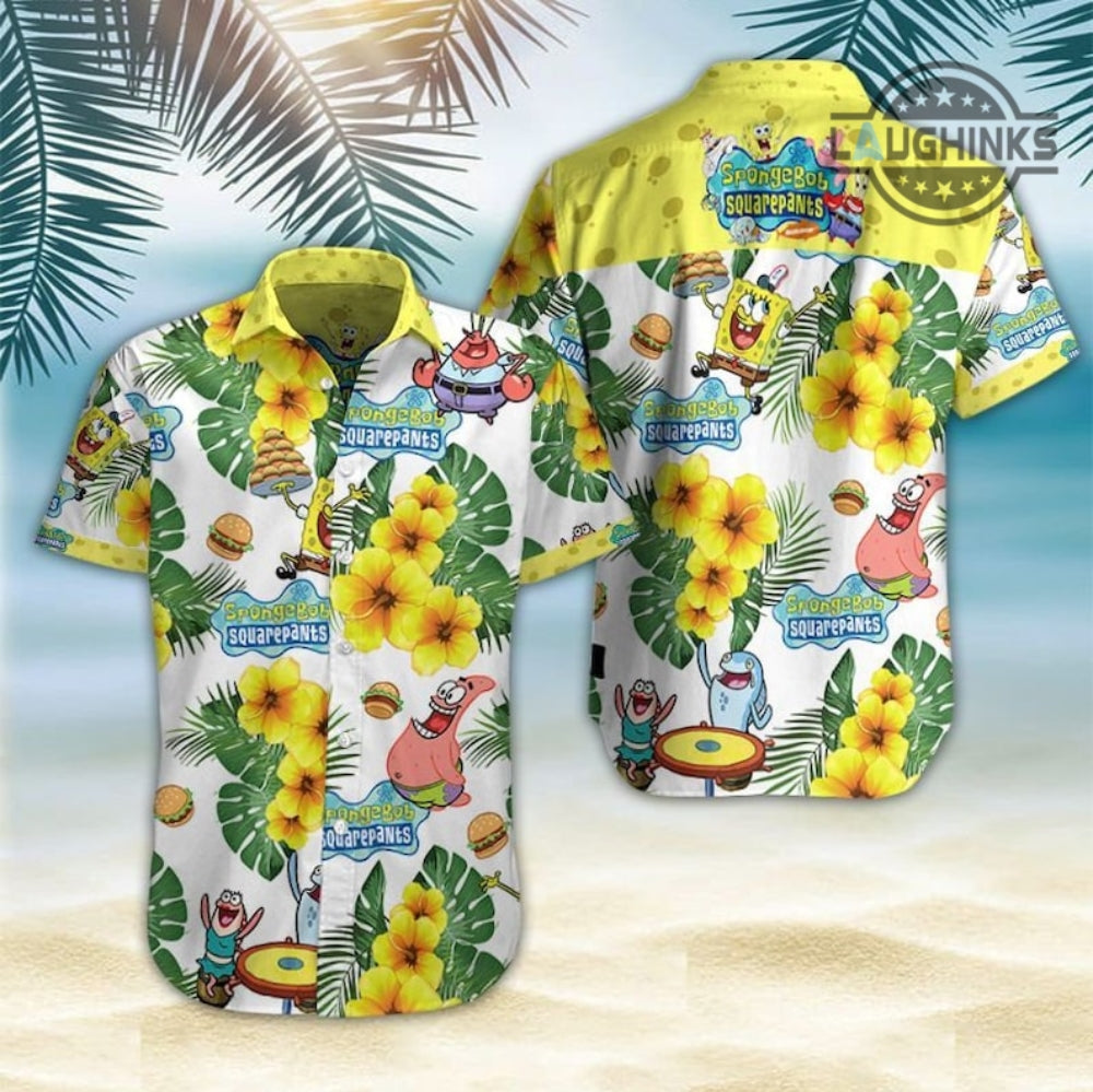 Spongebob Hawaiian Shirt Mens Spongebob Button Up Shirt Mens Spongebob Shirt And Shorts New
