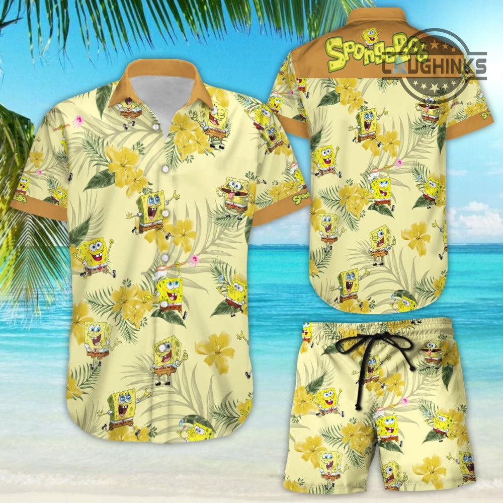 Spongebob Hawaiian Shirt Squarepants Hawaiian Shirt And Shorts NEW