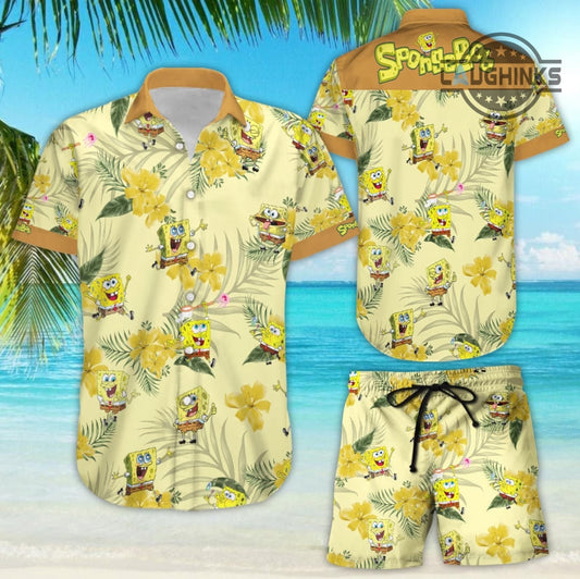 Spongebob Hawaiian Shirt Squarepants Hawaiian Shirt And Shorts NEW