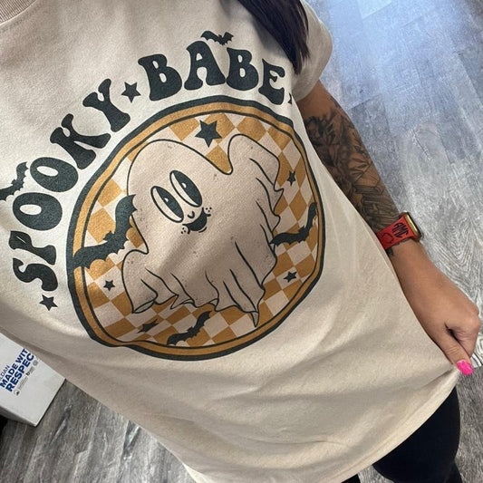 Spooky Babe Shirt Hoodie, Sweatshirt | InkThreadWorks.com