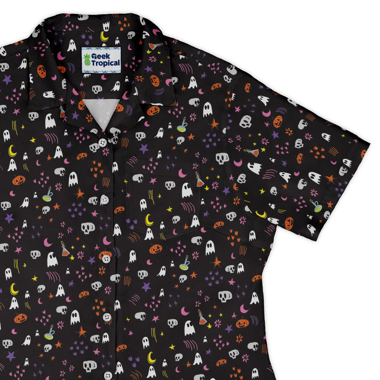 Spooky Doodles Curvy Button Up Shirt