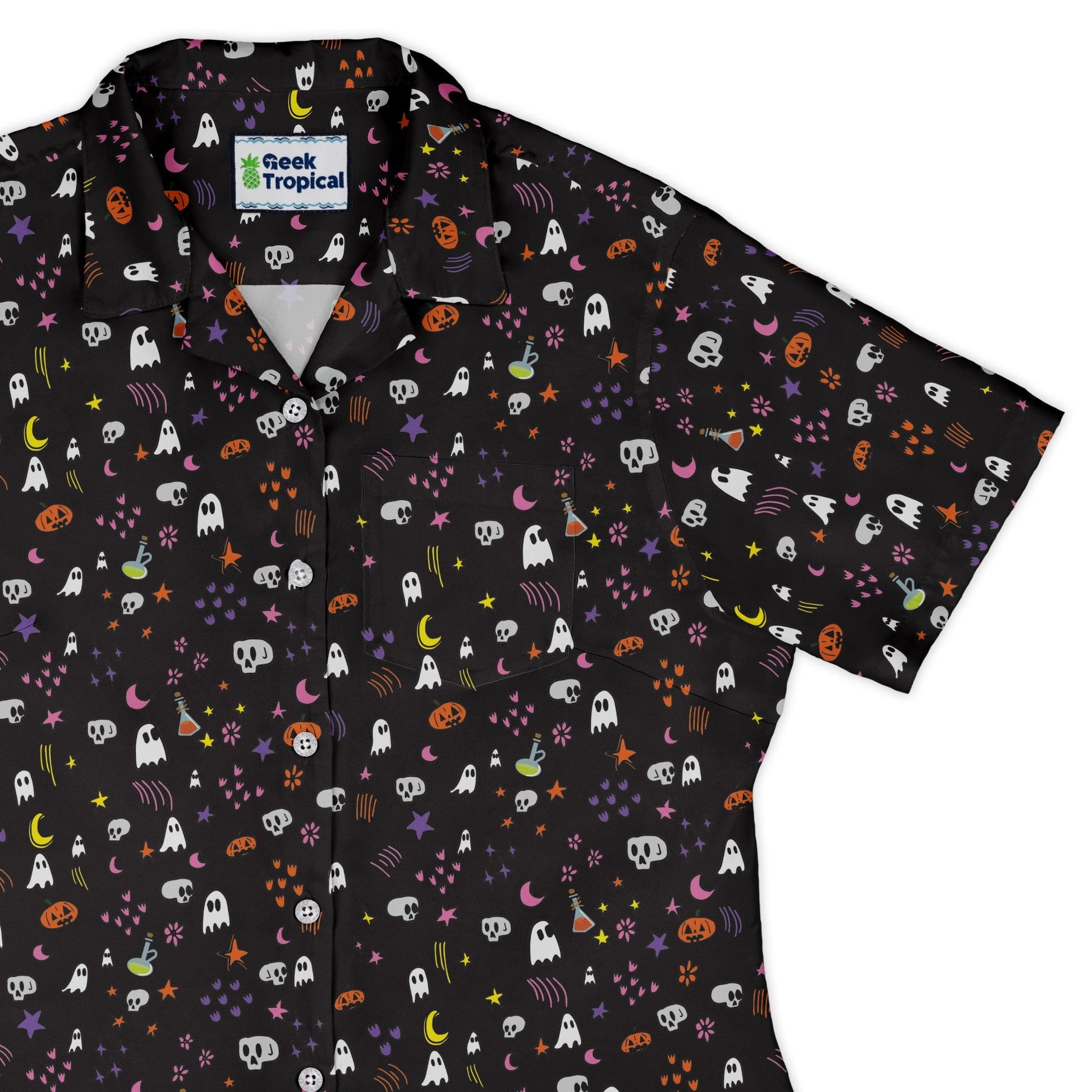 Spooky Doodles Curvy Button Up Shirt
