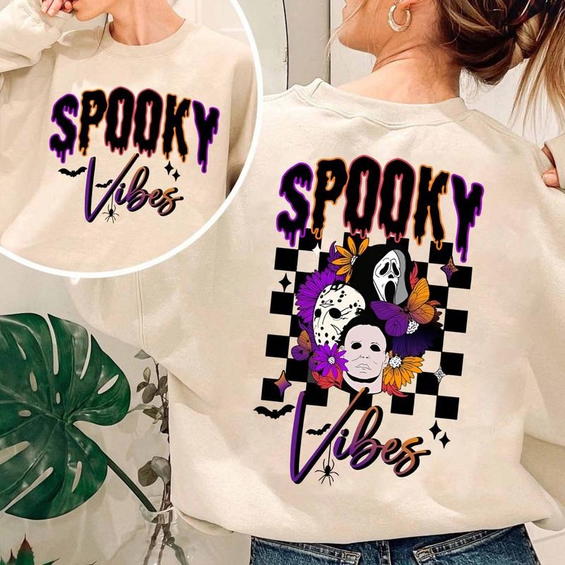 Spooky Vibes Shirt, Spooky Season Shirts, H0rror Movie Shirts Hoodie, Sweatshirt | InkThreadWorks.com