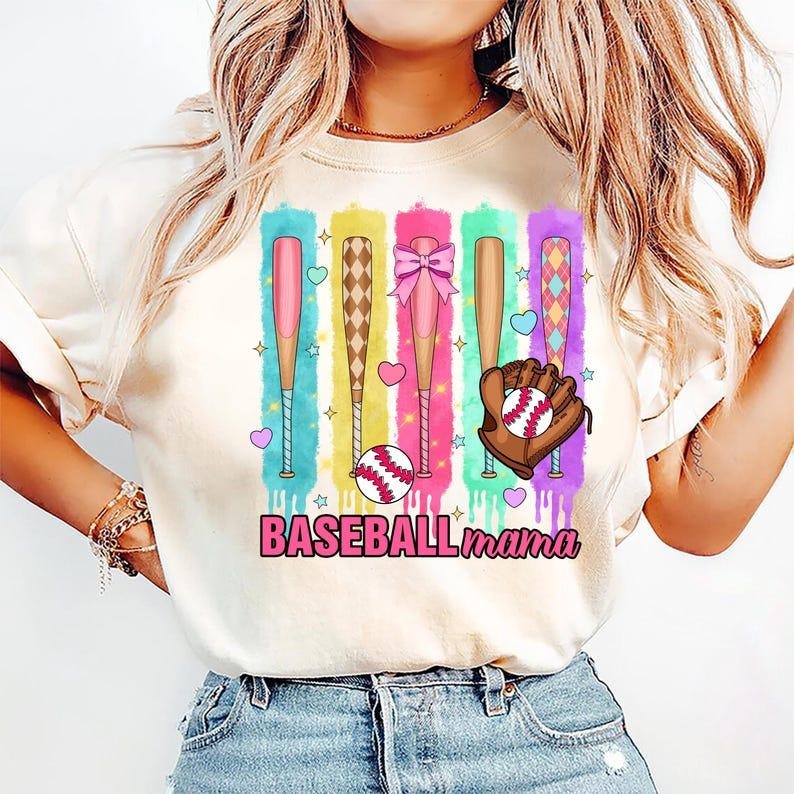Sporty Baseball Drip Shirt, Fun Brushstroke Design, Game Day Chic Hoodie, Sweatshirt | InkThreadWorks.com