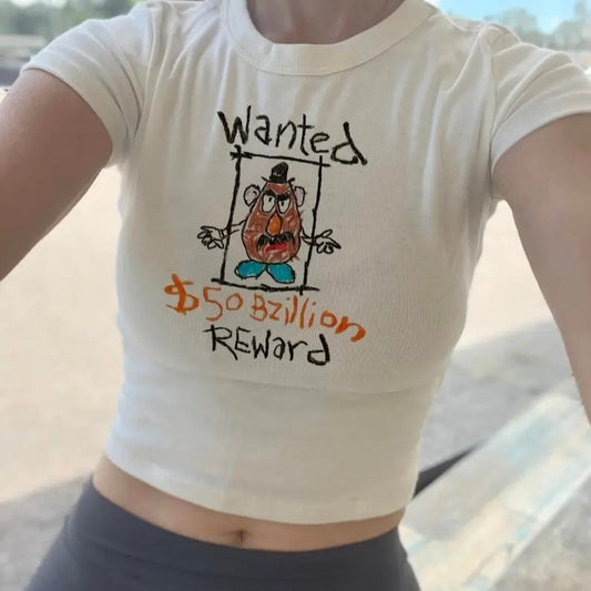 Spud Toy Str Baby Tee, Wanted Potato Crop, Funny kids movie Tank, Tater tot, Midway Mania Crop Tank, Detachable Parts Womens