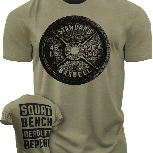 Squat Bench Deadlift Repeat Workout Gym T-Shirt for Men Hoodie, Sweatshirt | InkThreadWorks.com