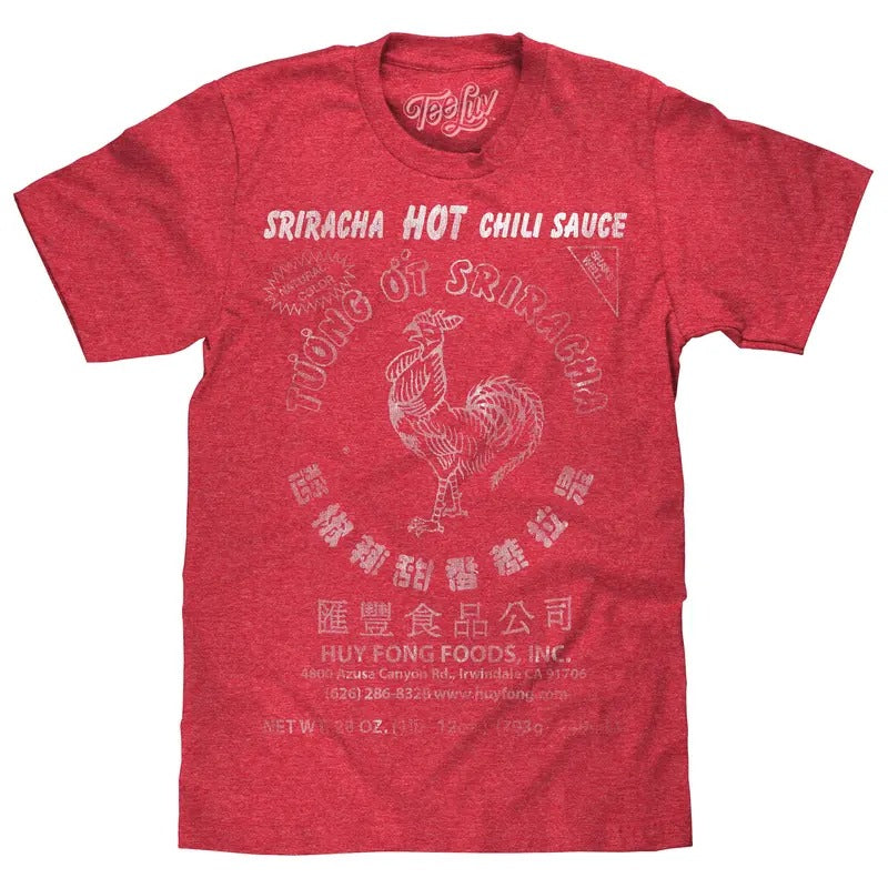 Sriracha Label T-Shirt - Red Hoodie, Sweatshirt | InkThreadWorks.com