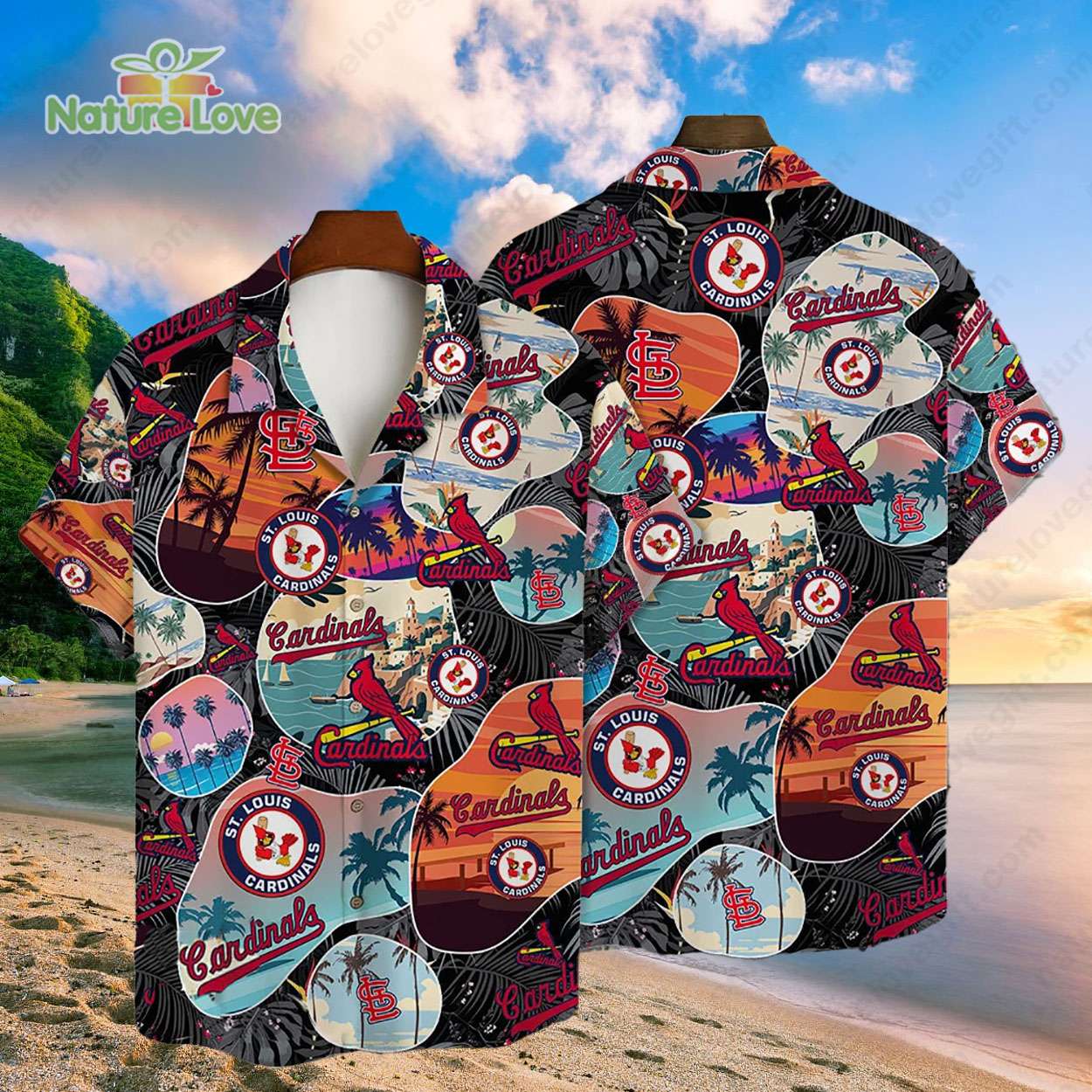 St. Louis Cardinals Beach Scenery Vintage MLB Hawaiian Shirt