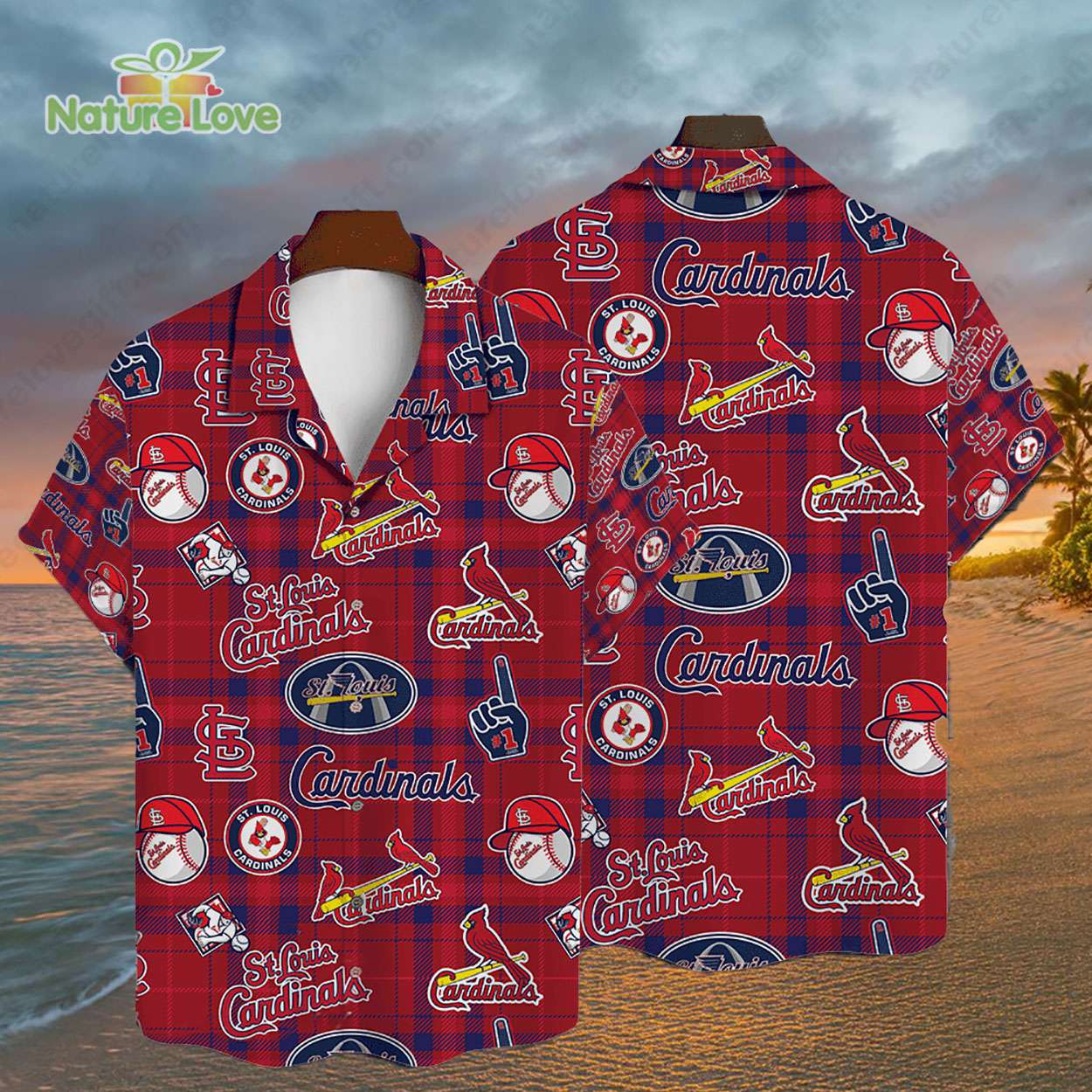 St. Louis Cardinals Logo Checkered Red MLB Hawaiian Shirt