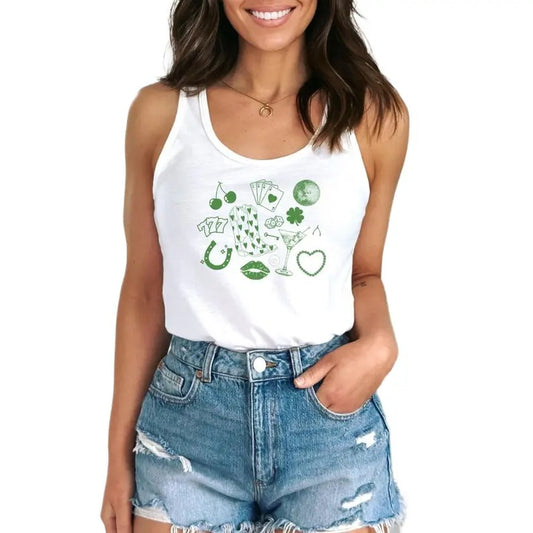 St Patricks Day Shirt, St Pattys Tank Top, Lucky Shirt, St Paddys Drinking Tank, Saint Patrick's Women's Ideal Racerback,...