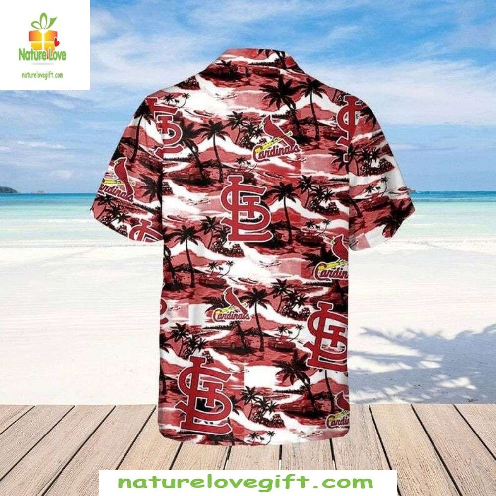 St Louis Cardinals Hawaiian Shirt Sunset Palm Silhouette MLB Baseball Apparel