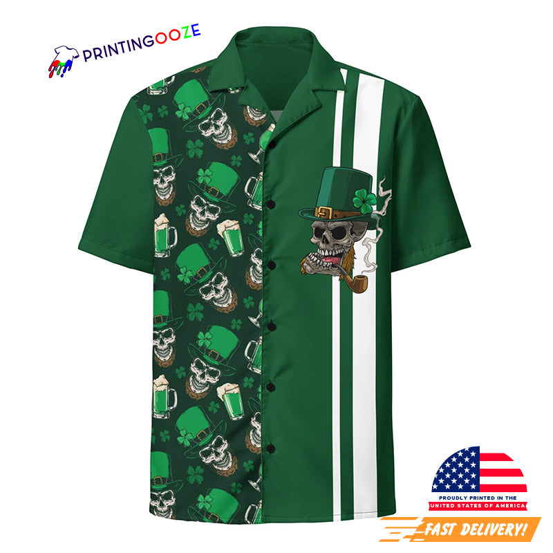 St. Patrick’s Shenanigator Irish Skull Aloha Hawaiian Shirt