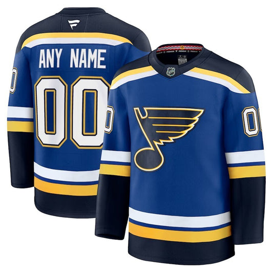 St. Louis Blues Fanatics Home Premium Custom Jersey - Blue Style 2