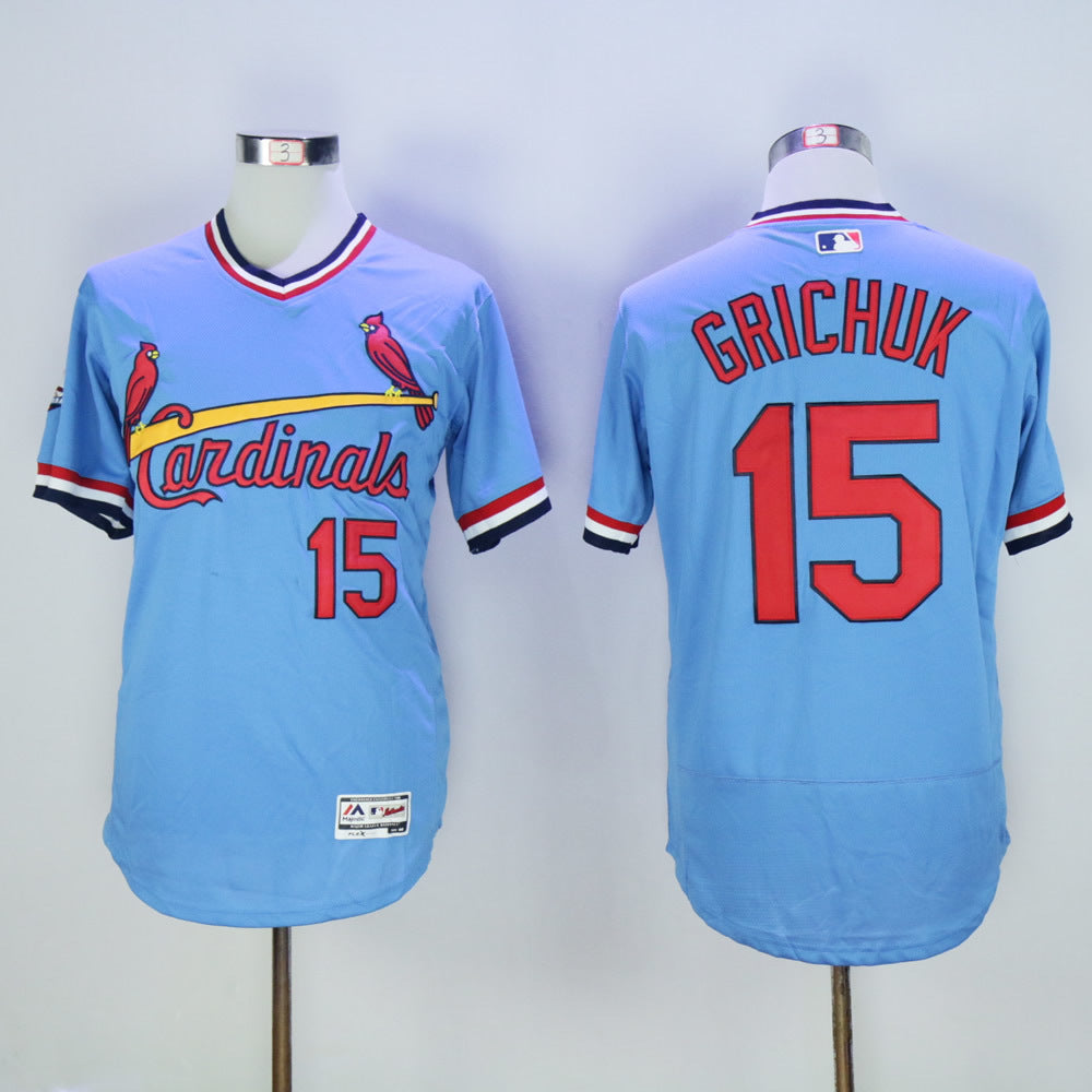 St. Louis Cardinals #15 Randal Grichuk Cardinals 15 Blue Retro 2016 Player Version