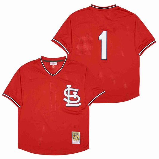 St. Louis Cardinals #1 Ozzie Smith Cardinals 1 Red BP Retro