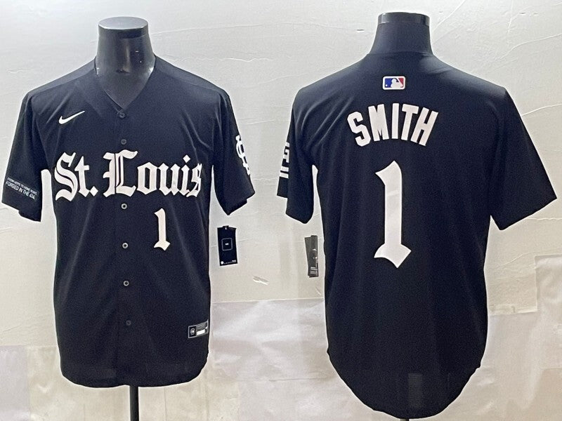St. Louis Cardinals #1 Ozzie Smith Red 5 Collaboration Style 1