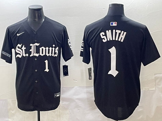 St. Louis Cardinals #1 Ozzie Smith Red 5 Collaboration Style 1