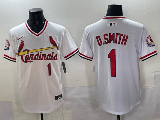St. Louis Cardinals #1 Ozzie Smith Red Retro Adult Style 1