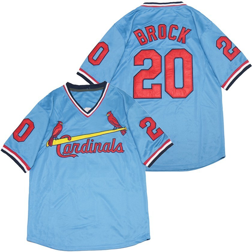 St. Louis Cardinals #20 Brock Cardinals 20 Blue Pullover Retro
