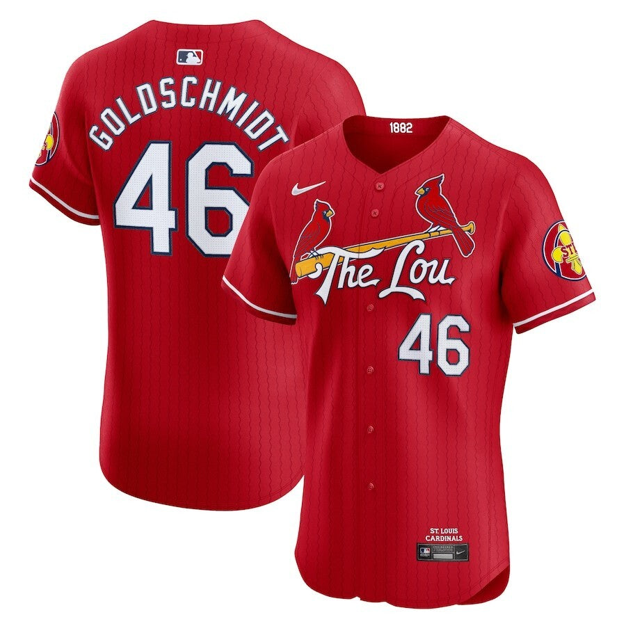 St. Louis Cardinals #46 Paul Goldschmidt 2024 City Connect Elite Player Jersey - Red