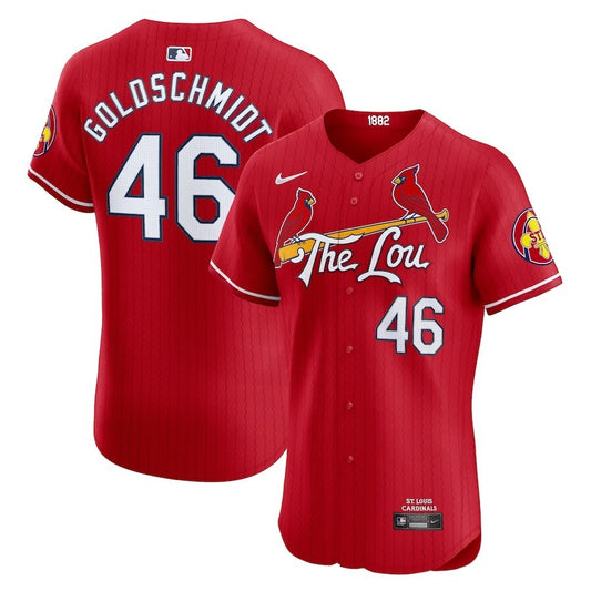St. Louis Cardinals #46 Paul Goldschmidt 2024 City Connect Elite Player Jersey - Red