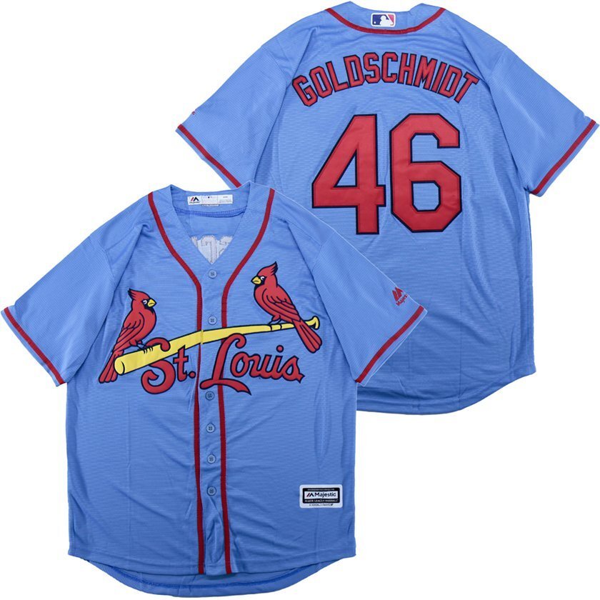 St. Louis Cardinals #46 Paul Goldschmidt Cardinals 46 Blue Fan