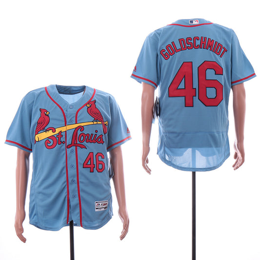 St. Louis Cardinals #46 Paul Goldschmidt Cardinals 46 Light Blue Elite