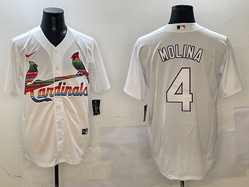 St. Louis Cardinals #4 Yadier Molina Red Adult