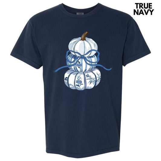 Stacked Blue Pumpkin Trio Comfort Colors T-Shirt 'NLB' Hoodie, Sweatshirt | InkThreadWorks.com