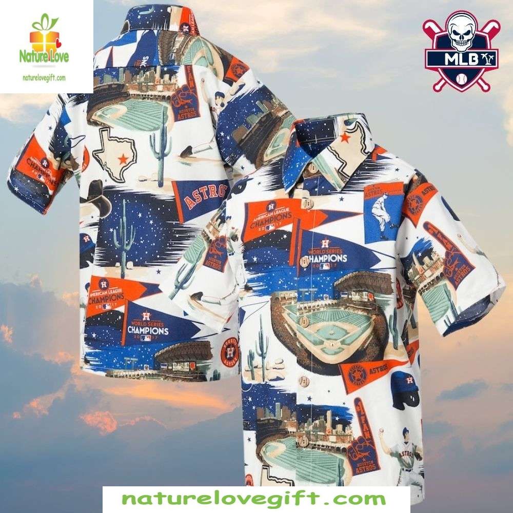 Houston Astros Hawaiian Shirt Stadium Cactus Pattern MLB Baseball Apparel