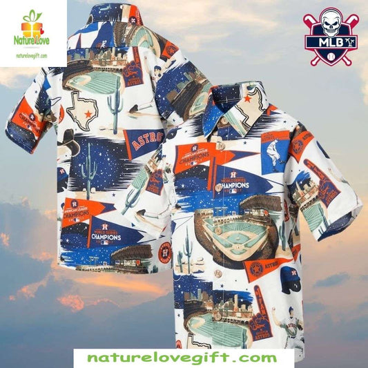 Houston Astros Hawaiian Shirt Stadium Cactus Pattern MLB Baseball Apparel