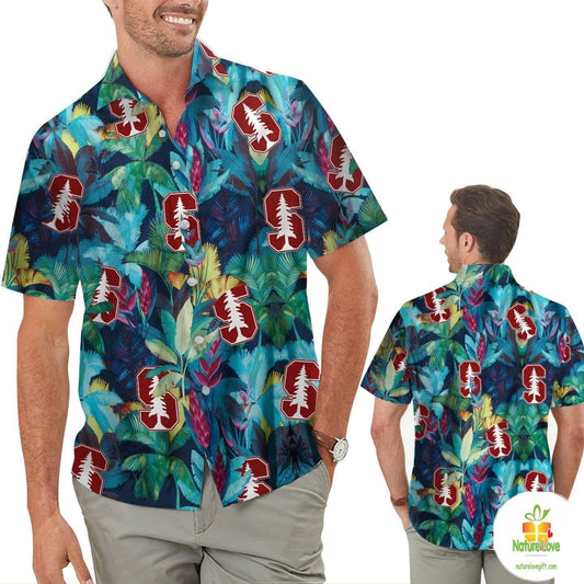 Hawaiian Shirt Floral Tropical for Men Women Kids Stanford Cardinal