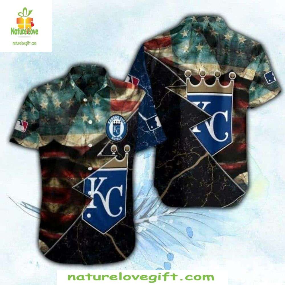 Kansas City Royals Hawaiian Shirt – Starry Night Flag Baseball Apparel