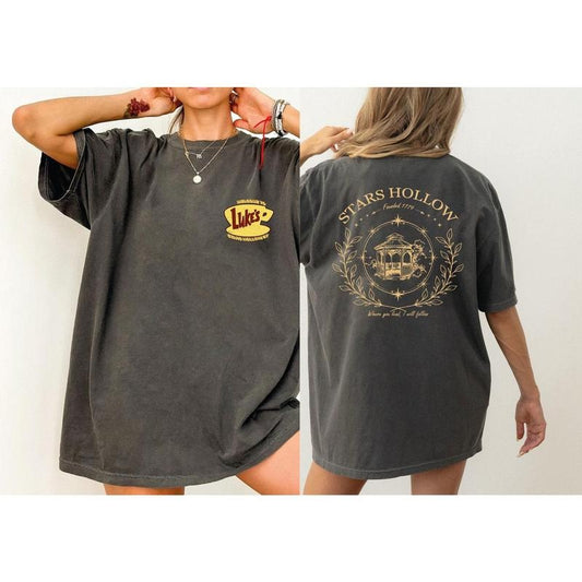 Stars Hollow Comfort Colors Shirt ,Stars Hollow Where You Lead I Will Follow Shirt, Back and Front Stars Hollow Shirt,...