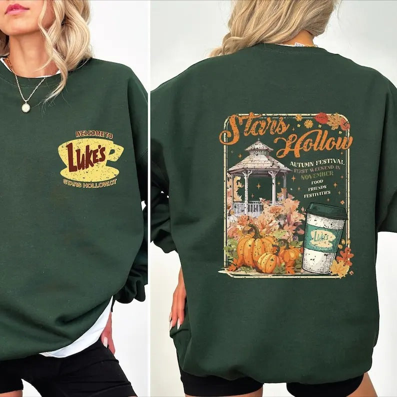 Stars Hollow Sweatshirt ,Stars Hollow Where You Lead I Will Follow Sweater, Back and Front Stars Hollow Underwear...
