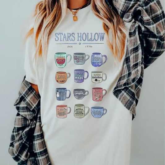 Stars Hollow coffee mugs sweatshirt, autumn festival sweatshirt, stars hallow autumn shirt, nostalgic fall sweatshirt,...