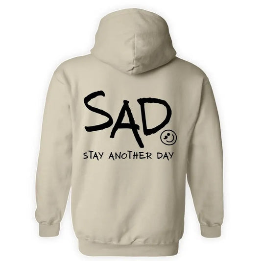 Stay Another Day Mental Health Awareness Hoodie or Crewneck Sand Color Pullover Sweatshirt Soft Simple Sweaters Tops Long...