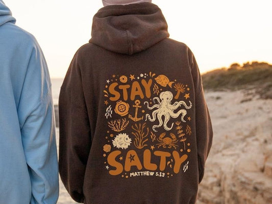 Stay Salty Matthew Hoodie Design, Retro Sublimation Shirt, Bible Affirmation T Shirt, Boho Bible Shirt, Dear Person...