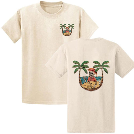Stay Salty Shirt, Salty Skeleton Sweatshirt, Beach Holiday Hoodie, Skeleton Vacation T-shirt, Summer Trip 2024 Tee
