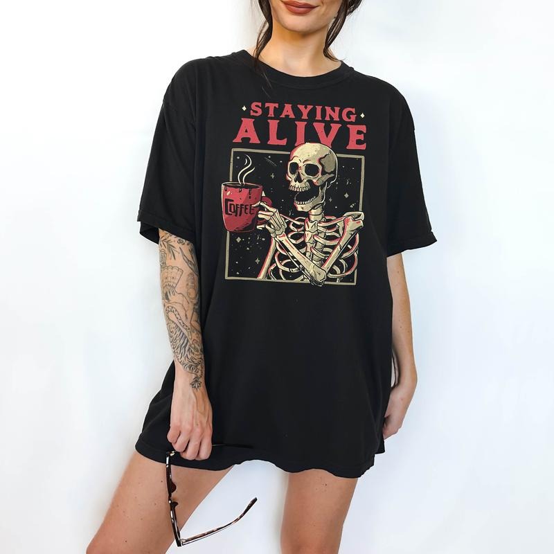 Staying Alive  - T-Shirt, Unisex T-Shirt, Funny Tee, Comfortable Shirt Hoodie, Sweatshirt | InkThreadWorks.com