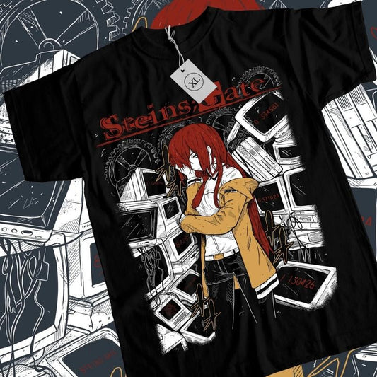 Steins Gate Anime T-Shirt & Sweatshirt, Kurisu Makise Kawaii Waifu Graphic Tee, Anime Manga Lover Gifts Ball Cotton