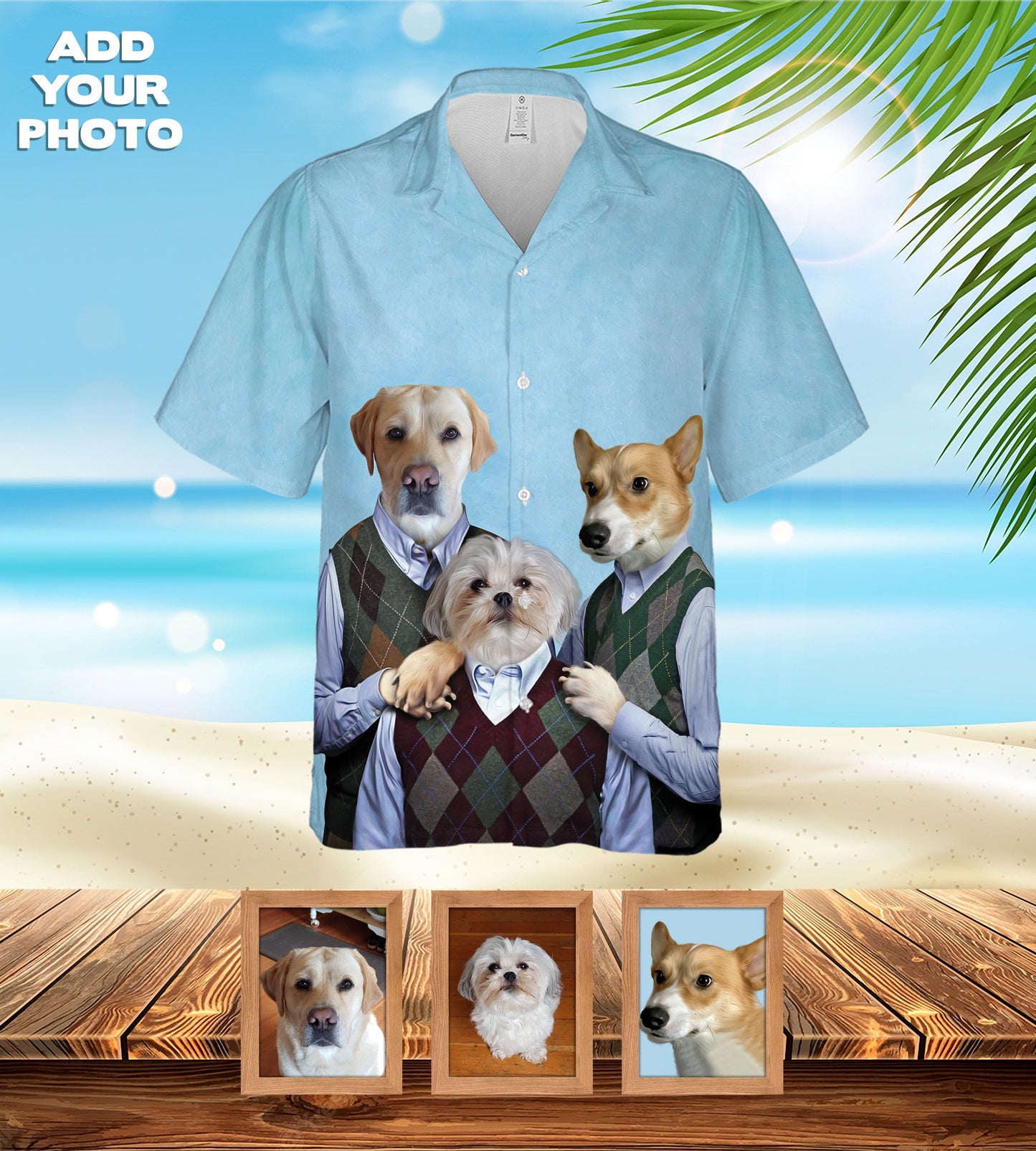 Custom Hawaiian Shirt (Step Doggos: 1 - 4 Pets)